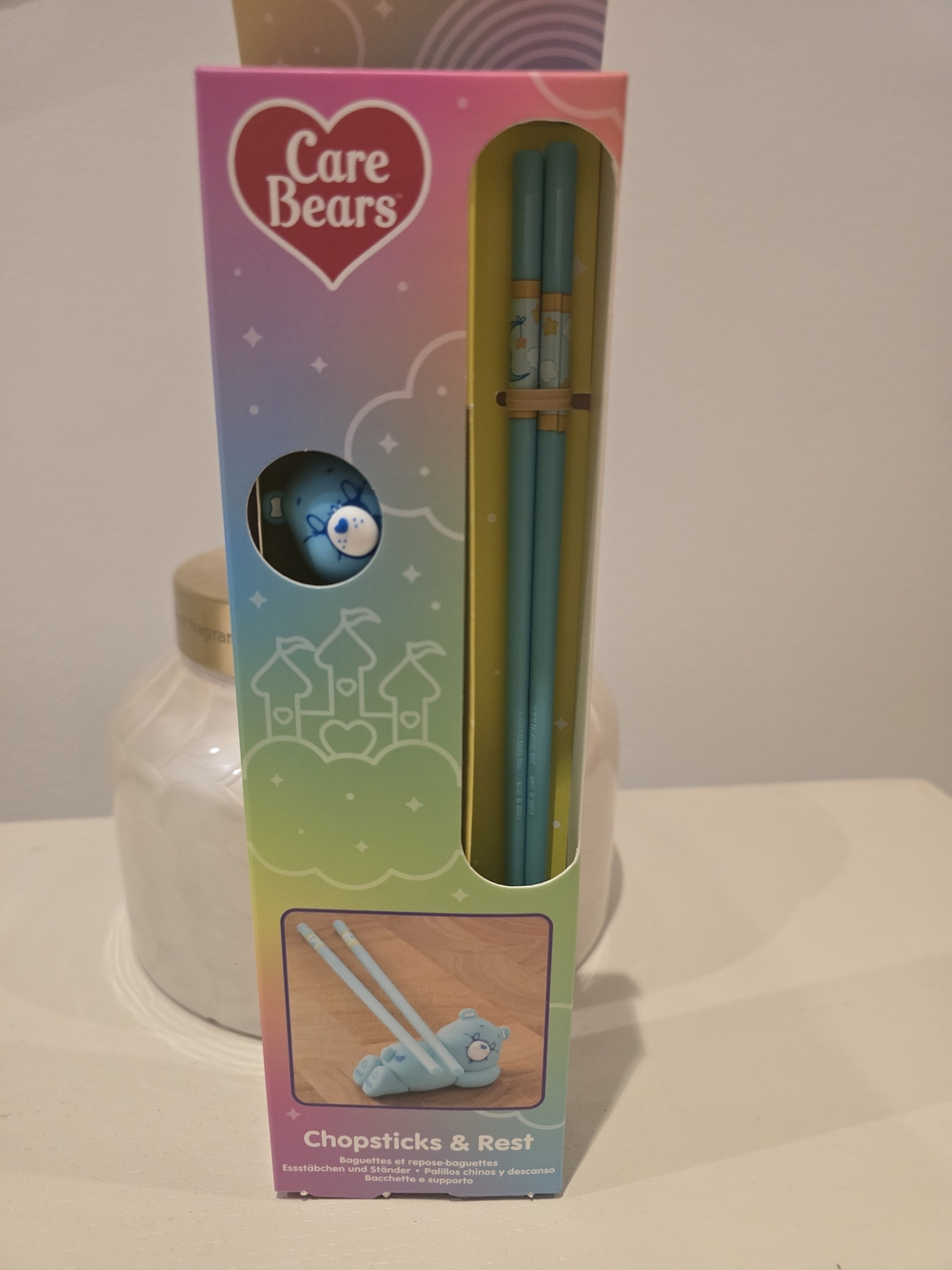 Care Bears Pastel Blue & Teal Chopsticks with Bear Rest - Picture 2 of 6